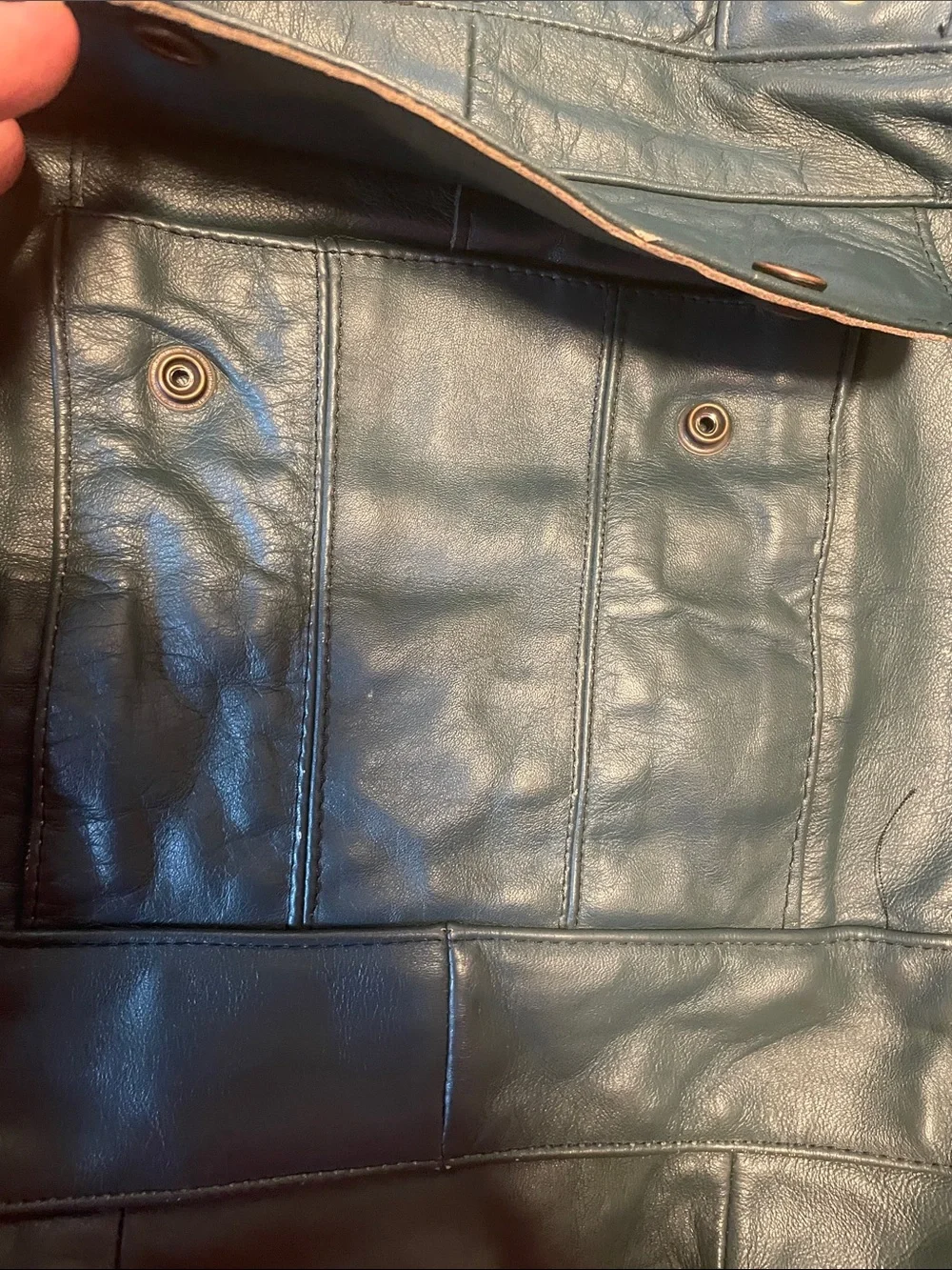 Hecho en Mexico Vintage Leather Weekender Tote Bag in Dark Teal Unisex